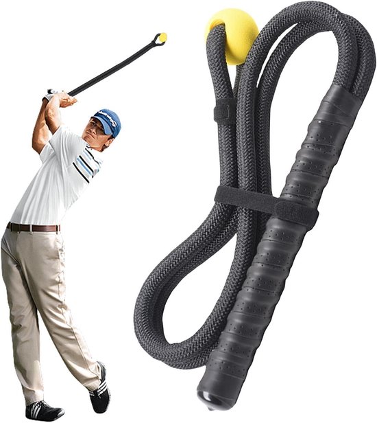 Golf Touw Trainer - Swing Trainer - Golf Oefening - Verstelbare Lengte - 96 cm - Zwart