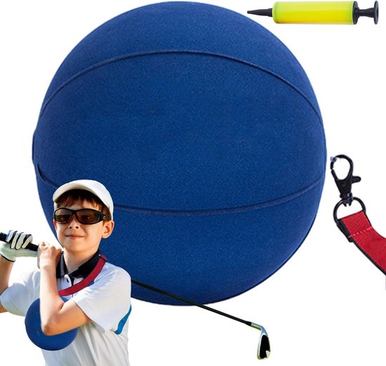 Golf Trainingsbal - Hulpbal Houding - Golf Zwaai Verbeteren - Houdingscorrectie Hulpmiddel - 78 cm Koord - Blauw