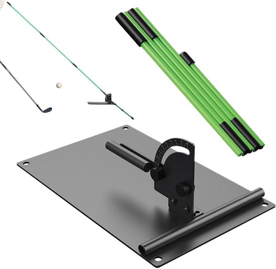 Golf Trainingshulp - Golf Swing Trainer - Golf Swing Verbeteren - Verstelbare Hoekcontrole - Compact Opvouwbaar - Zwart