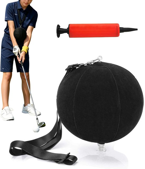 Golf Trainingshulpmiddel - Smart Ball golfswingtrainer met verstelbaar koord, opblaasbaar hulpmiddel voor houdingscorrectie ter verbetering van armverbinding, swingtempo en impact, golfcadeau voor beginners en professionals
