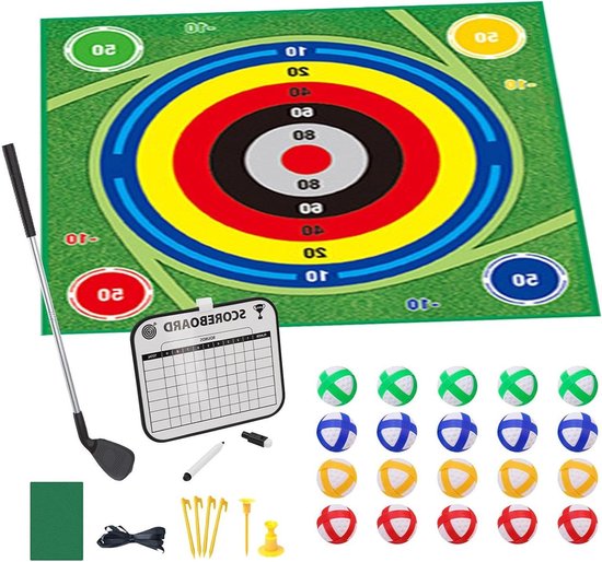 Golf Trainingsmat - Chip en Stick Set - Golfvaardigheden Verbeteren - Dubbelzijdig Verwisselbaar - 150 x 150 cm - TZ