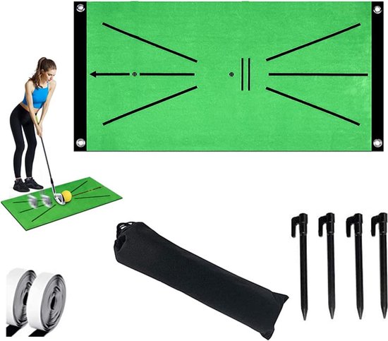Golf trainingsmat, chipping hitting trainingsmat voor swingdetectie, golf swing mat, draagbare golf trainingshulp kit, 60 x 30 cm golf trainingsmat voor binnen en buiten, swing oefenmat (3) van GOLF