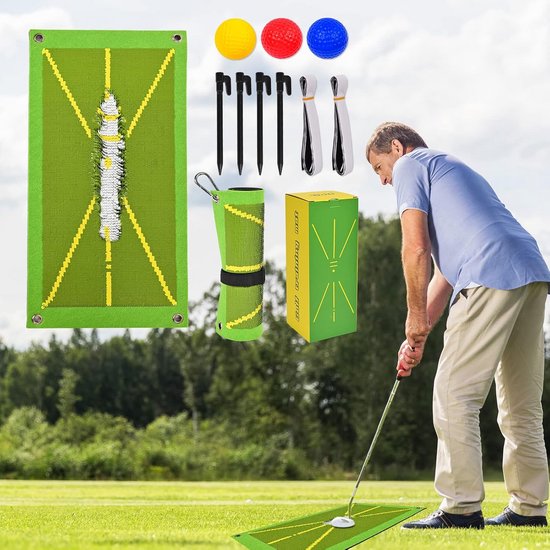 Golf Trainingsmat - Swing Trainer - Slagherkenning Verbeteren - Directe Visuele Feedback - 25 x 50 cm - Groen