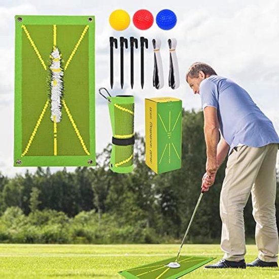 Golf Trainingsmat voor Slagherkenning en Swinganalyse - Oefenmat voor Binnen en Buiten 25 x 50 cm van Merkloos