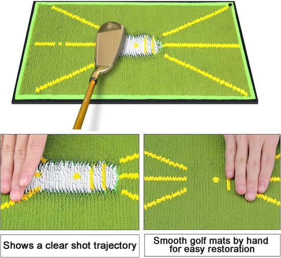 Golf Trainingsmat voor Swinganalyse, Houdingscorrectie en Divot Beheersing - Ideaal voor Binnen en Buiten (50x25cm) van GOLF