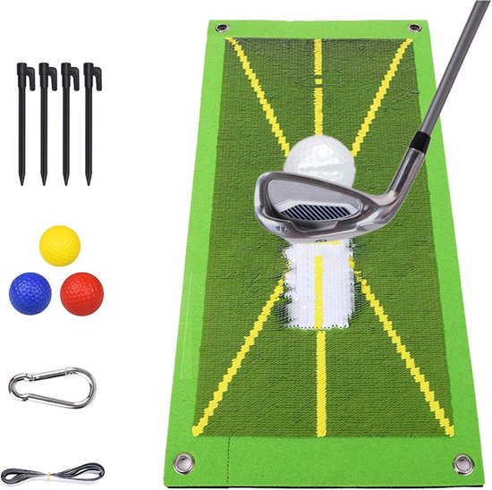 Golf Trainingsmat voor Swinganalyse, Houdingscorrectie en Divot Beheersing - Perfect voor Binnen en Buiten (50x25cm)