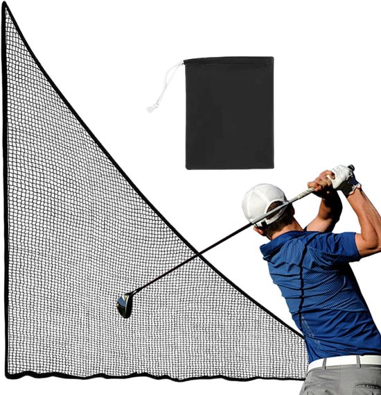 Golf Trainingsnet - Swing Oefenen - Sport Binnen - Weerbestendig Materiaal - 21 x 21 meter - Zwart