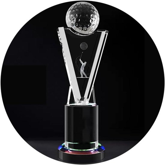 Golf Trofee - Prijzen - Sportevenement - Kristal Ontwerp - 500 Gram - Transparant