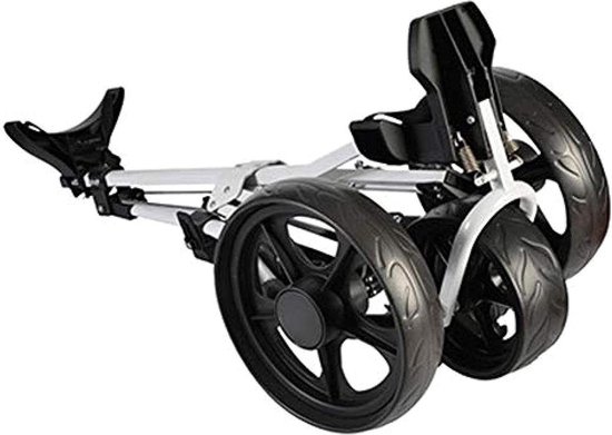 Golf Trolley - 3 Wiel Kar - Baan Transport - Eén Secunde Openen - Lichtgewicht Aluminium - Zwart