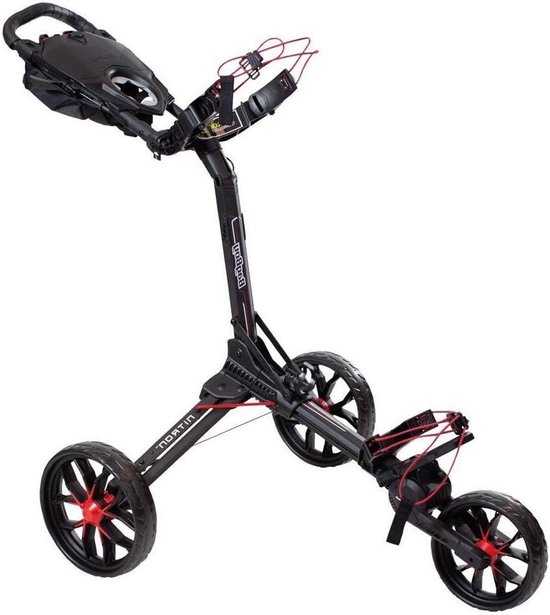 Golf Trolley - Driewieler - Sportieve Uitjes - Automatisch Opvouwbaar - Kleinste Pakmaat - Zwart Rood