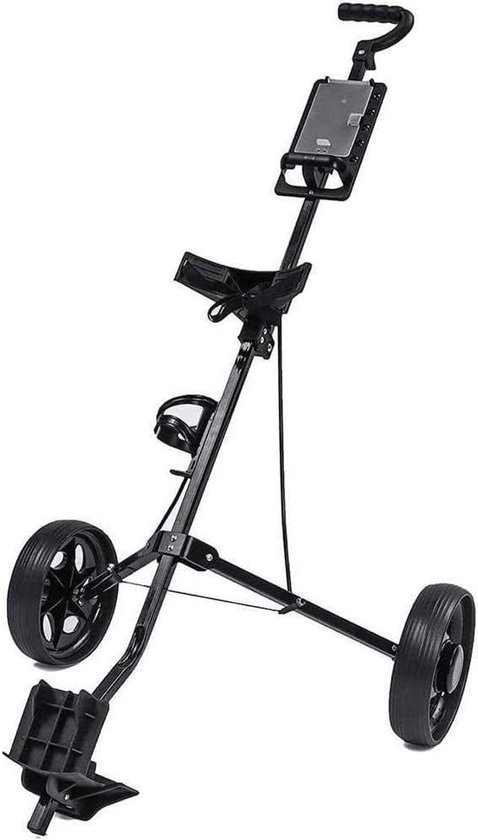 Golf Trolley - Golf Caddy - Golfen Op De Baan - Inklapbaar Met Rem - 2 Wielen - Zwart