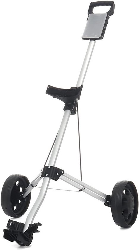Golf Trolley - Golfkar Aluminium - Golfen Buiten - Inklapbaar Met Rem - 142 x 72 cm - Zwart