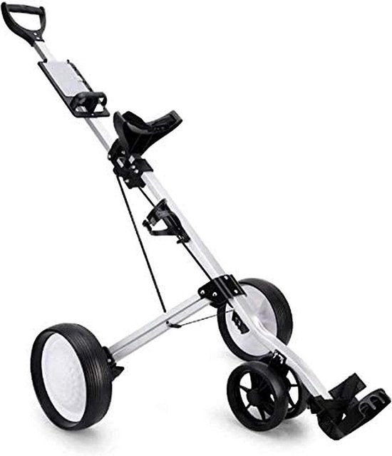 Golf Trolley - Golfkar Push Cart - Golfen op de baan - Inklapbaar in twee stappen - 889 cm - Zwart