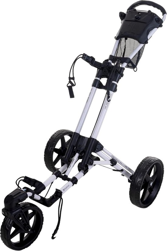 Golf trolley - Golftrolley opvouwbaar - Golven gemak - 360 graden draaibaar - 68 kg - Zwart/wit van Merkloos