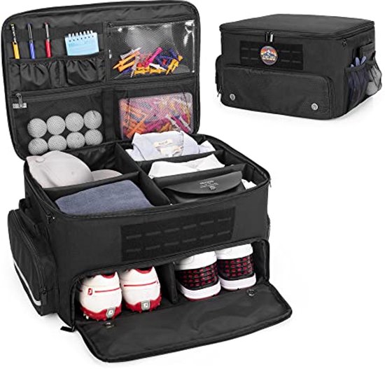 Golf Trunk Organizer met Apart Compartment voor Schoenen en Accessoires van Merkloos