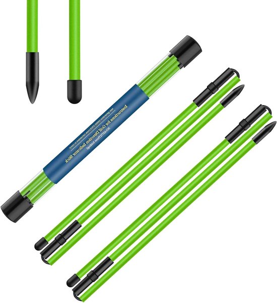 Golf Uitlijn Staven - Golf Oefen Staven - Golf Swing Verbeteren - Opvouwbaar Glasvezel Ontwerp - 122 cm - Groen