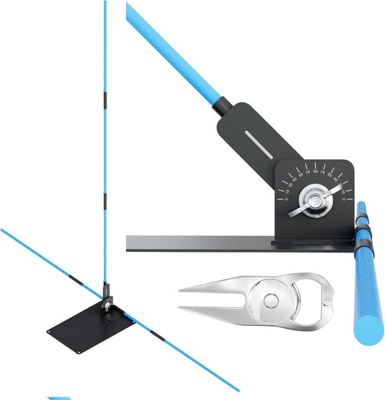 Golf Uitlijning Houder - Swing Trainer Set - Golf Swing Verbetering - Compleet met Tools - 36x17x5 cm - Zwart van Merkloos