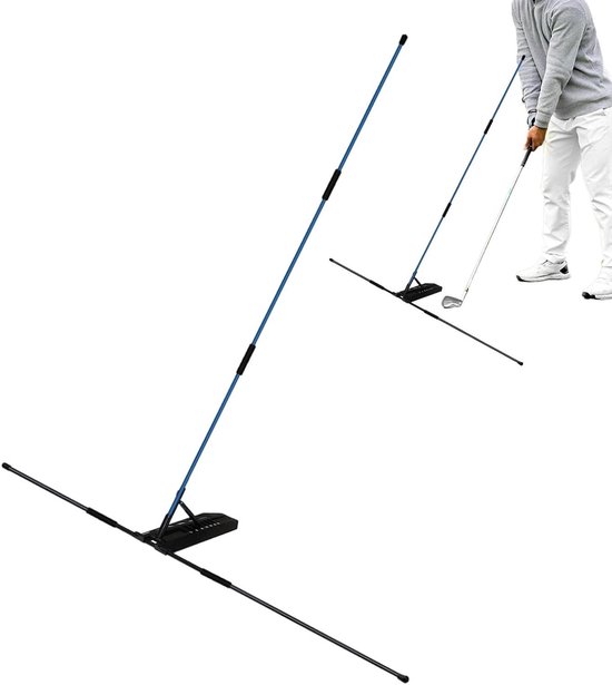 Golf Uitlijning Staven - Swing Trainer - Golf Training - Verstelbare Hoek - 44 x 12 x 4 cm - Blauw