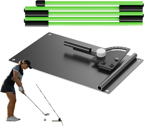 Golf Uitlijningstokken - Swing Trainer - Golfswing Oefenen - Verstelbare Hoek - 23 cm Beugel - Zwart