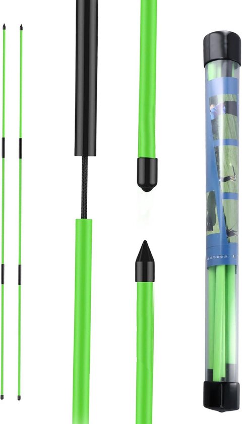 Golf Uitlijnstokken - Golf Oefenhulp - Golf Swing Trainen - Opvouwbaar Ontwerp - 1225 cm - Groen