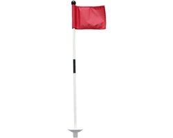 Golf Vlaggenstok - Oefen Putting Green - Golfvaardigheden Verbeteren - Duurzame Glasvezel Pin - 85 cm Lengte - Rood met Wit
