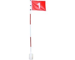 Golf Vlaggenstok - Putting Green - Golf Training - Draagbare 5-sectie - 192 cm - Rood van GOLF