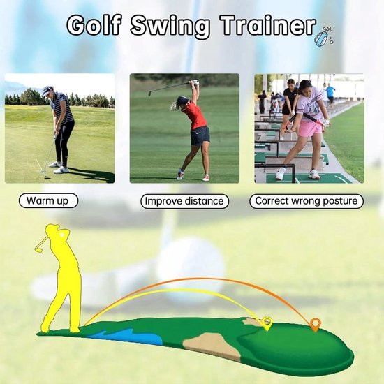 Golf vliegtrainer voor de armen, golftrainingshulp, gebaar corrector, golf swing trainer, golf training aid golfclubafdekkingen, oefenhulp voor een constante golfbeweging van Easigo