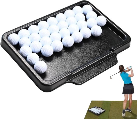 Golfbal Dienblad - Ballenbak Organizer - Golf Training - Scheidingswand - 50+ Ballen - Zwart