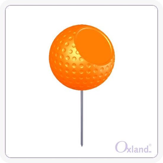 Golfbal dimple tee marker inclusief stalen pin – personaliseerbaar – oranje – 6 stuks van TICIANY