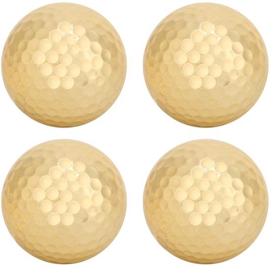 Golfbal Goudkleurig voor Hoge Zichtbaarheid - Golfballen 4 Stuks - Lichtgewicht en Duurzaam - 392 Bijengaten - Perfect voor Oefeningen