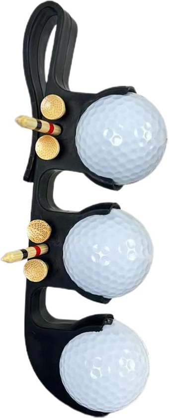 Golfbal Houder - Golf Accessoire - Golfen op de baan - Schokbestendig ABS Materiaal - Houdt 3 ballen vast - Zwart