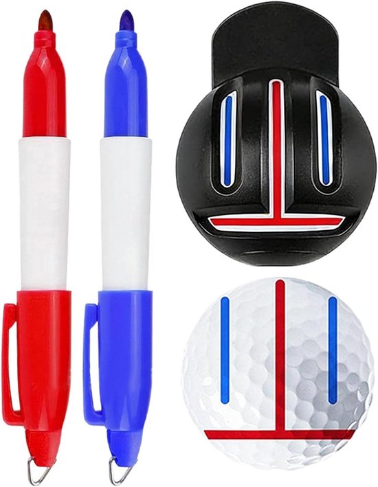 Golfbal Markeerder - Lijn Sjabloon - Bal Uitlijnen - Gerichte Oefenstandaard - 10 x 6 x 6 cm - Uniek