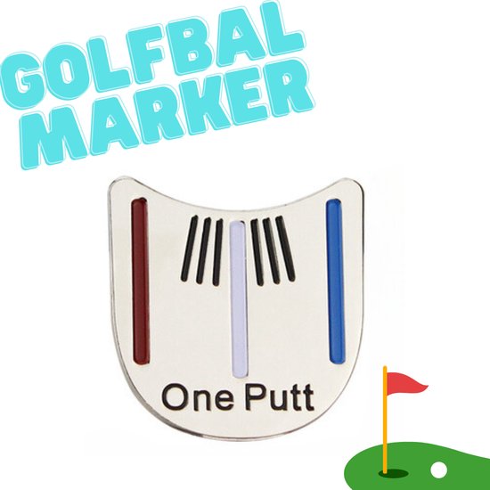 Golfbal marker - One Putt golfbalmarker - Putten & Putterslijn - Ball marker - Greenmarker - Bal markeren - Marker Golfbal - Golfbalmarker - Golfballen - Golfaccesoires - Golftrainingsmaterialen van One Putt