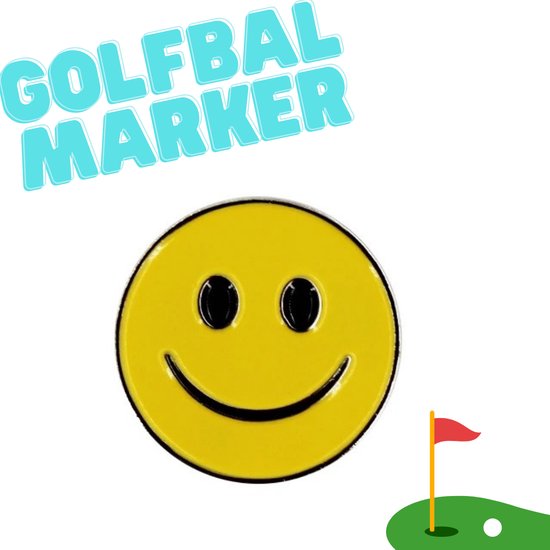 Golfbal marker - Smiley golfbalmarker - Putten & Putterslijn - Ball marker - Greenmarker - Bal markeren - Marker Golfbal - Golfbalmarker - Golfballen - Golfaccesoires - Golftrainingsmaterialen van Merkloos