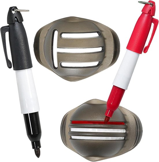 Golfbal Marker Tool - Bal Uitlijner Stencil - Golfspel Verbeteren - Nauwkeurige Lijnen Tekenen - Set met 2 Pennen - Meerkleurig