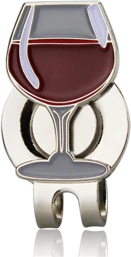 Golfbal Marker - Wijncup Markering - Golf Training - Magnetische Hoedclip - 1 Stuk - Rood