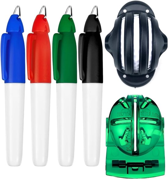 Golfbal markering set - 6-delig - golfbal uitlijn tools - nauwkeurige markeringen voor betere putt - ShopVlot