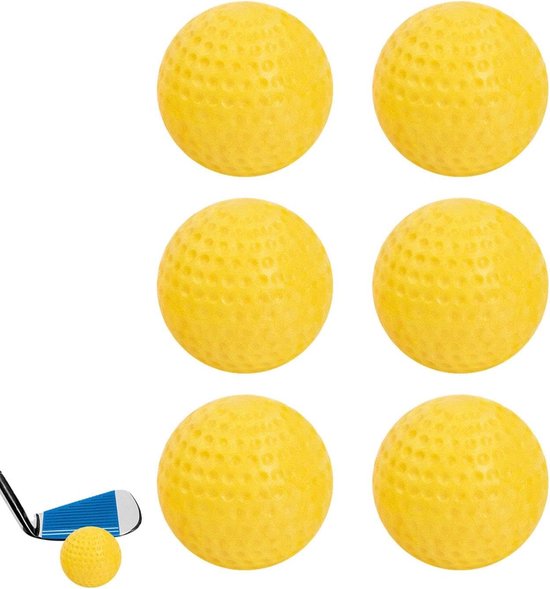 Golfbal Oefenballen - PU Schuim Ballen - Binnen Golf Oefenen - Zacht en Duurzaam - 4 cm Diameter - Geel