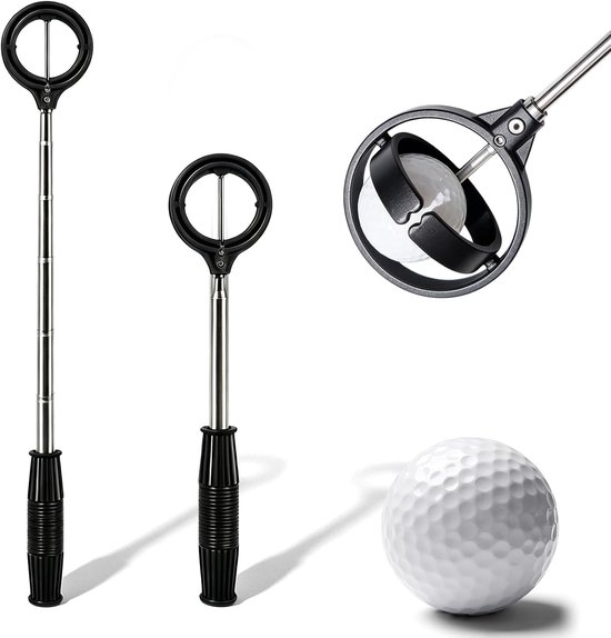Golfbal retriever 2 m - roestvrij staal - antislip handgreep - balgrijper voor water en struiken - ServiceTopper