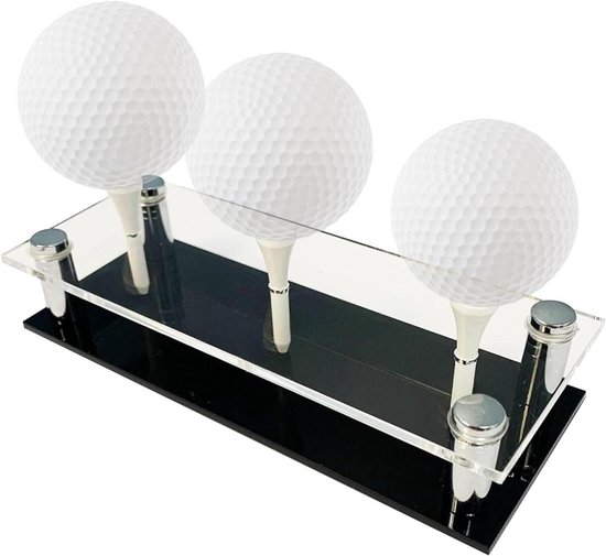 Golfbal Stand - Displayhouder Souvenirhouder - Golfballen Tonen - Chique Golfthema Ontwerp - 15x6x4cm - Zwart