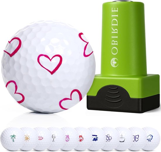 Golfbal Stempel - Golf Marker - Golfbal Markeren - Zelfinktend Sneldrogend - 1.9 x 1.3 cm afdruk - Groen