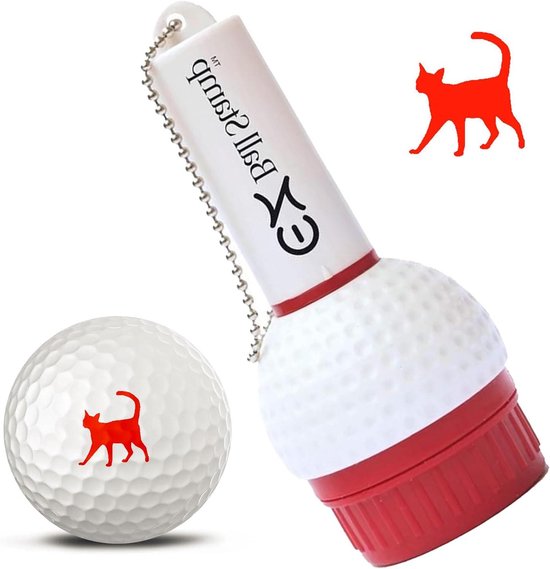 Golfbal Stempel Marker - Bal Markeer Stempel - Golfbal Markeren - Sneldrogende Inkt - 04 inch rond - Rood
