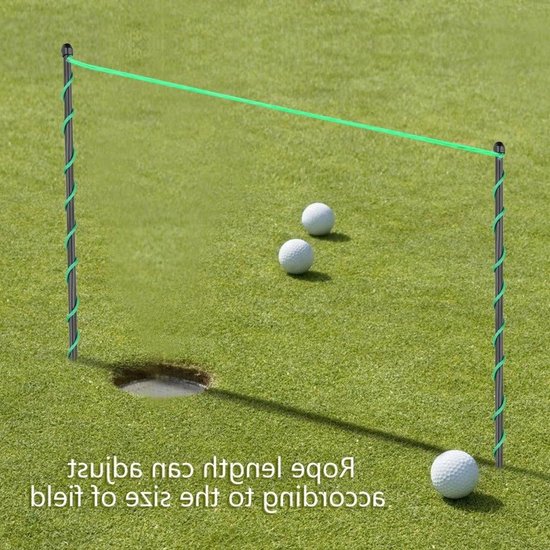 Golfbal T-stukken - Golf Tees - Golf Oefenen - Flexibele Veer - Verstelbaar Touw - Zwart Groen
