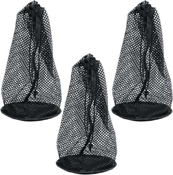Golfbal Tas Nylon Trekkoord - Opslag voor 48-56 Golfballen - 3x Set