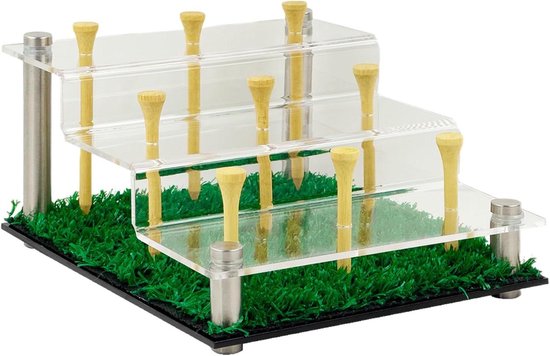 Golfbal Vitrine - Verzamelkast Golfballen - Collectie Presenteren - Trapsgewijs Ontwerp - Houdt 9 Ballen - Transparant