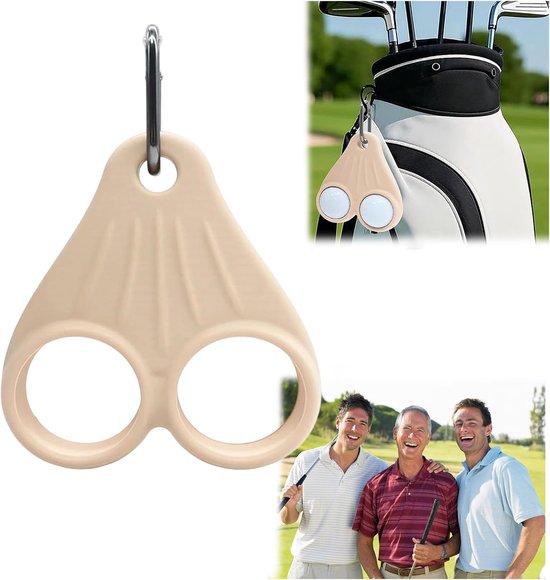 Golfbal Zak Houder - Opbergtas - Golf Accessoires - Draagbare Golfbal Opbergtas - Handig Cadeau Geschenk voor Golfers - Beige van Merkloos