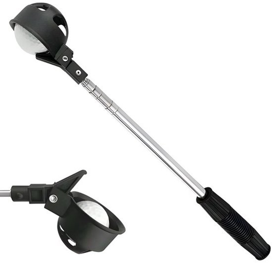 Golfbalhengel - Golf Ball Retriever - roestvrijstalen telescopische - uitschuifbare golfballen retriever - golf cadeau voor mannen - Automatische Vergrendeling – Compact Golfbalpick‑up - Golfaccessoire van Merkloos