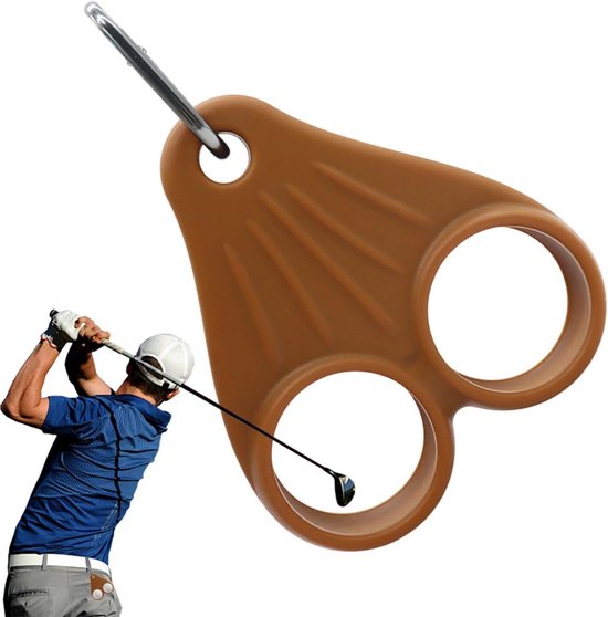 Golfbalhouder - Opbergknop - Golfsport Accessoire - Siliconen met clip - 15 x 10.2 cm - Bruin