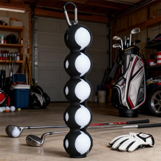 Golfbalhouder voor tassen - Clip - Geschikt voor 5 golfballen - Eenvoudig te bevestigen - Caddy-accessoires - Draagbaar - Mannen en vrouwen van Merkloos