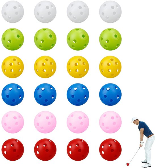 Golfball Oefenset – 12 Stuks Kunststof Golfballen met Gaten, 4,2 cm, Ideaal voor Binnen en Buiten